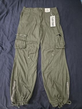 refuge Olive Green Cargo Pants with Zips